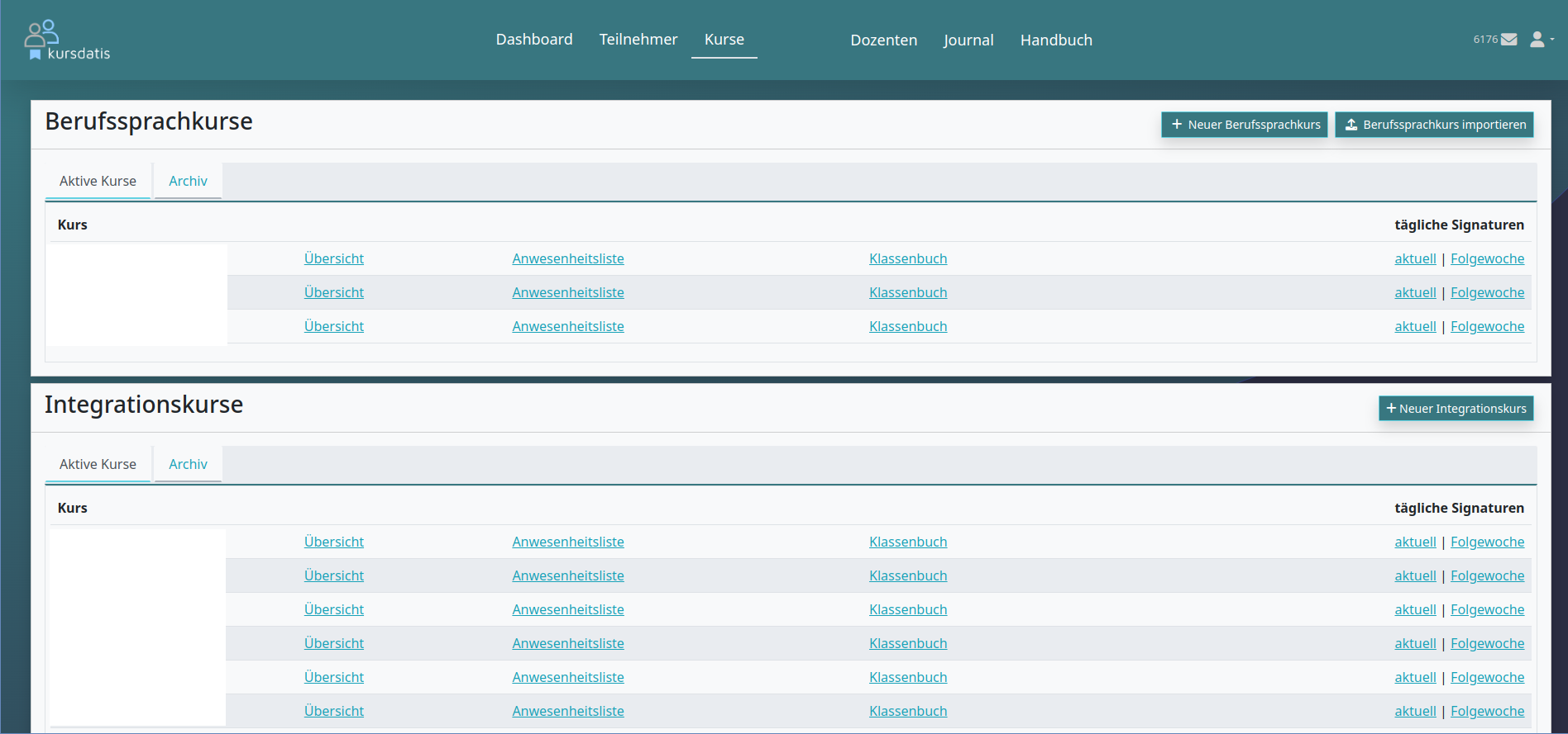 Trägerdaten Eingabefläche