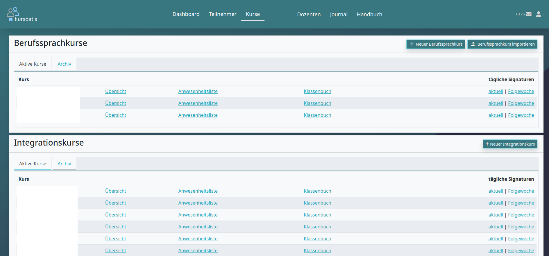Trägerdaten Eingabefläche